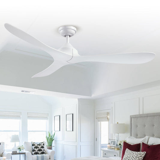 Parrot Uncle 56" Modern DC Motor Downrod Mount Reversible Ceiling Fan with Remote Control