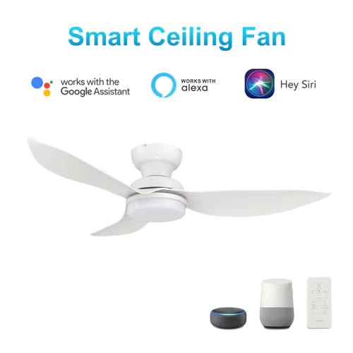 Carro USA Upton 45 inch 3-Blade Flush Mount Smart Ceiling Fan with LED Light Kit & Remote