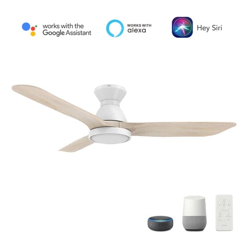 Carro USA Jaaron 52 inch 3-Blade Flush Mount Smart Ceiling Fan with LED Light Kit & Remote