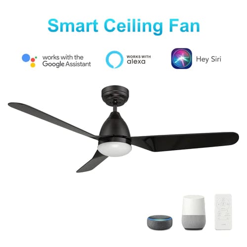 Carro USA Toulon 52 inch 3-Blade Smart Ceiling Fan with LED Light Kit & Remote