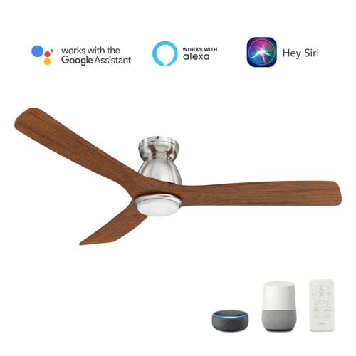 Carro USA Akron 52 inch 3-Blade Flush Mount Smart Ceiling Fan with LED Light Kit & Remote