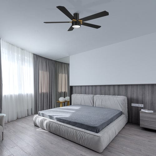 Carro USA Tampa 52 inch 5-Blade Flush Mount Smart Ceiling Fan with LED Light Kit & Remote
