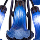 Meyda Lighting 24" Wide Blue Tiffany Pond Lily 12 Light Chandelier