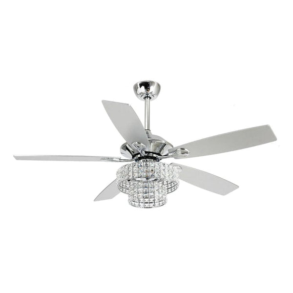 Parrot Uncle 52 Howell Modern Downrod Mount Reversible Crystal Ceiling Fan with Lighting and Remote Control