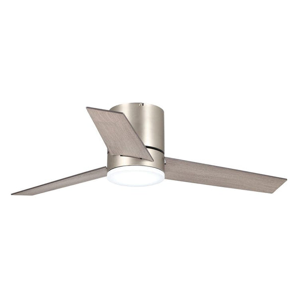 Parrot Uncle 48 Modern Satin Nickel Flush Mount Reversible Ceiling Fan with Lighting and Remote Control