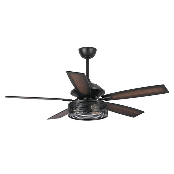 Parrot Uncle 52 Emmie Industrial Downrod Mount Reversible Ceiling Fan with Lighting and Remote Control