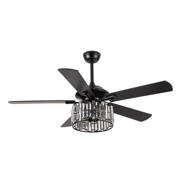Parrot Uncle 52 Dicken Modern Downrod Mount Reversible Crystal Ceiling Fan with Lighting and Remote Control