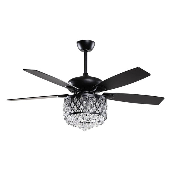 Parrot Uncle 52 Wethington Modern Downrod Mount Reversible Crystal Ceiling Fan with Lighting and Remote Control
